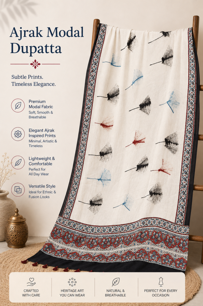 Ajrak Modal dupatta