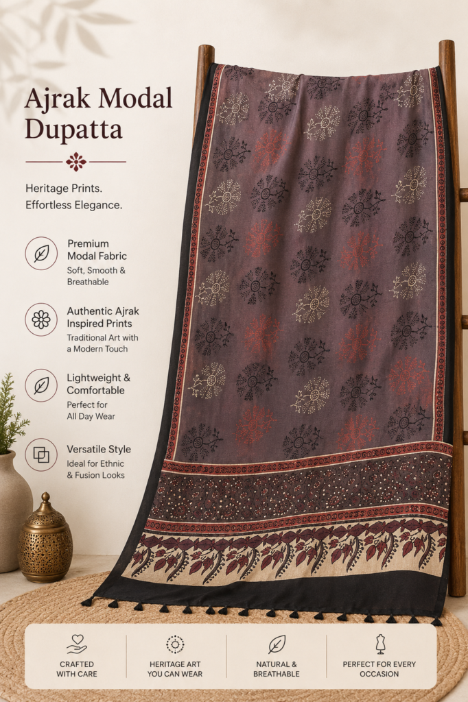 Ajrak Modal Dupatta