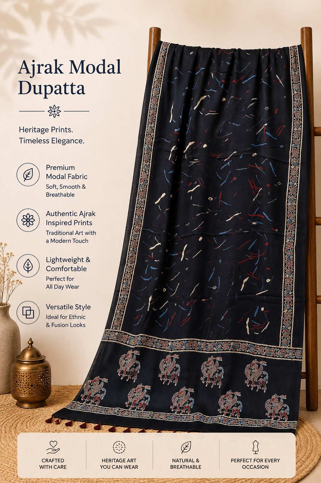 Ajrak Modal Dupatta