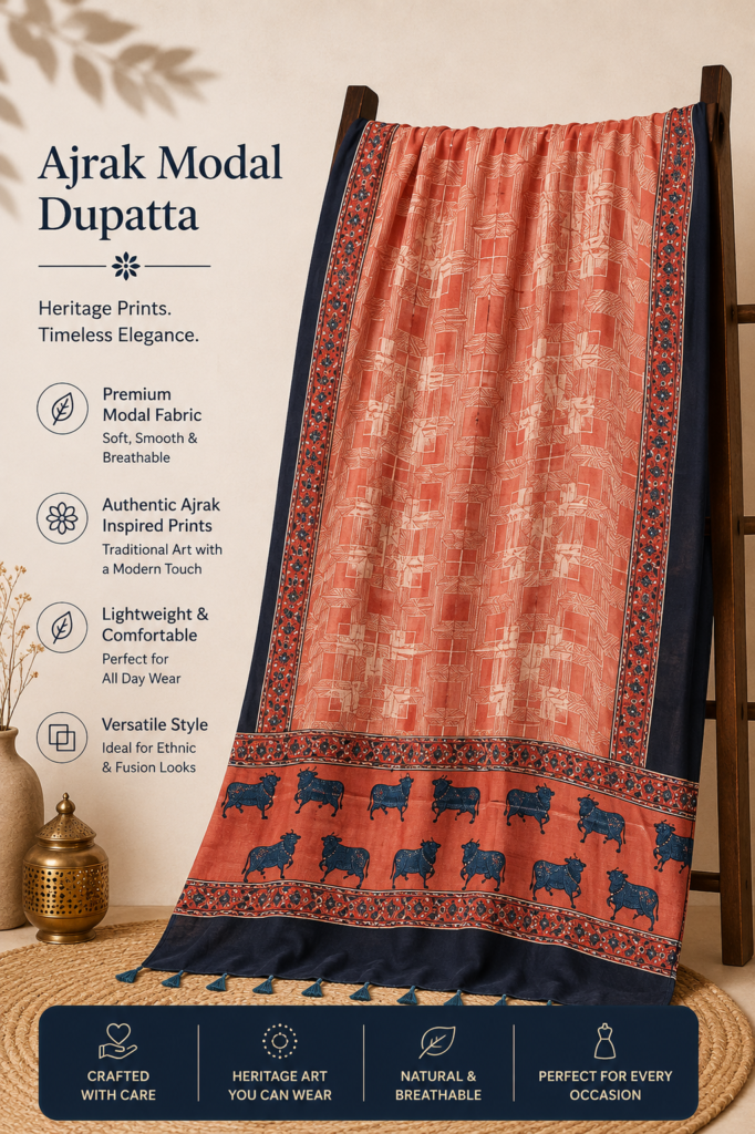 Ajrak Modal Dupatta