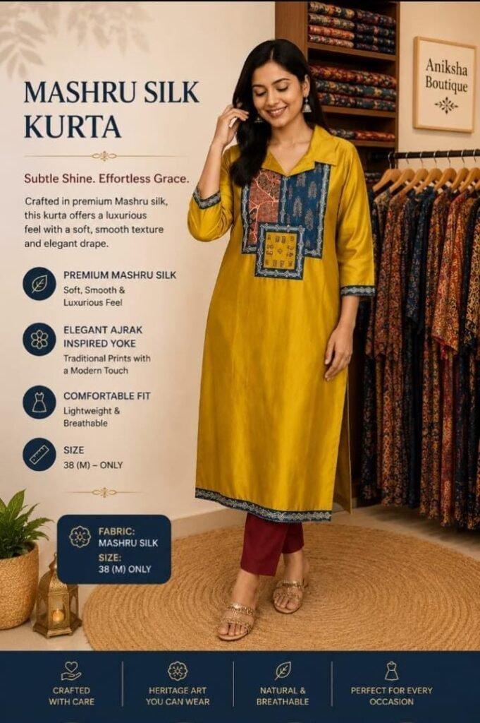 Ajrak Mashru Kurti