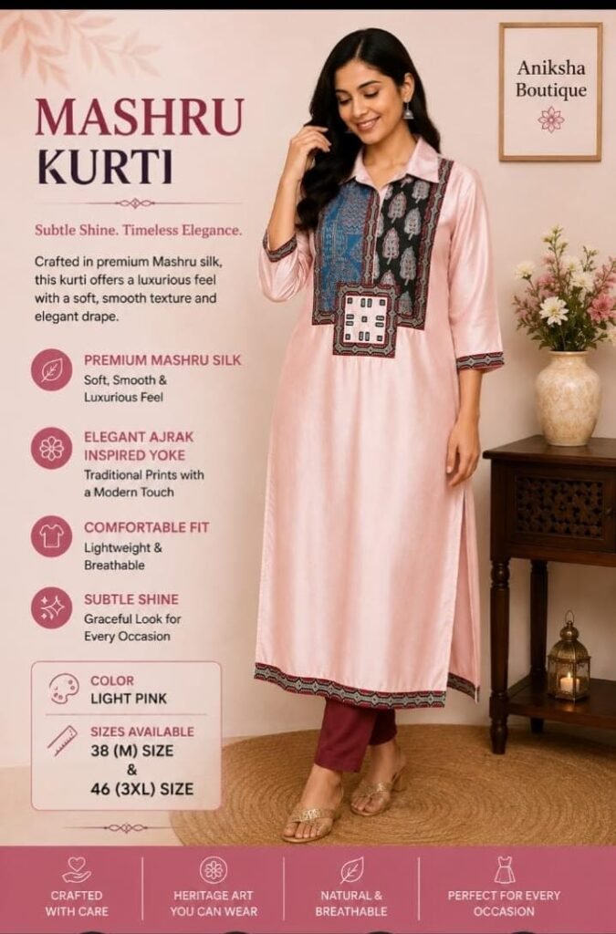 Ajrak Mashru Kurtis