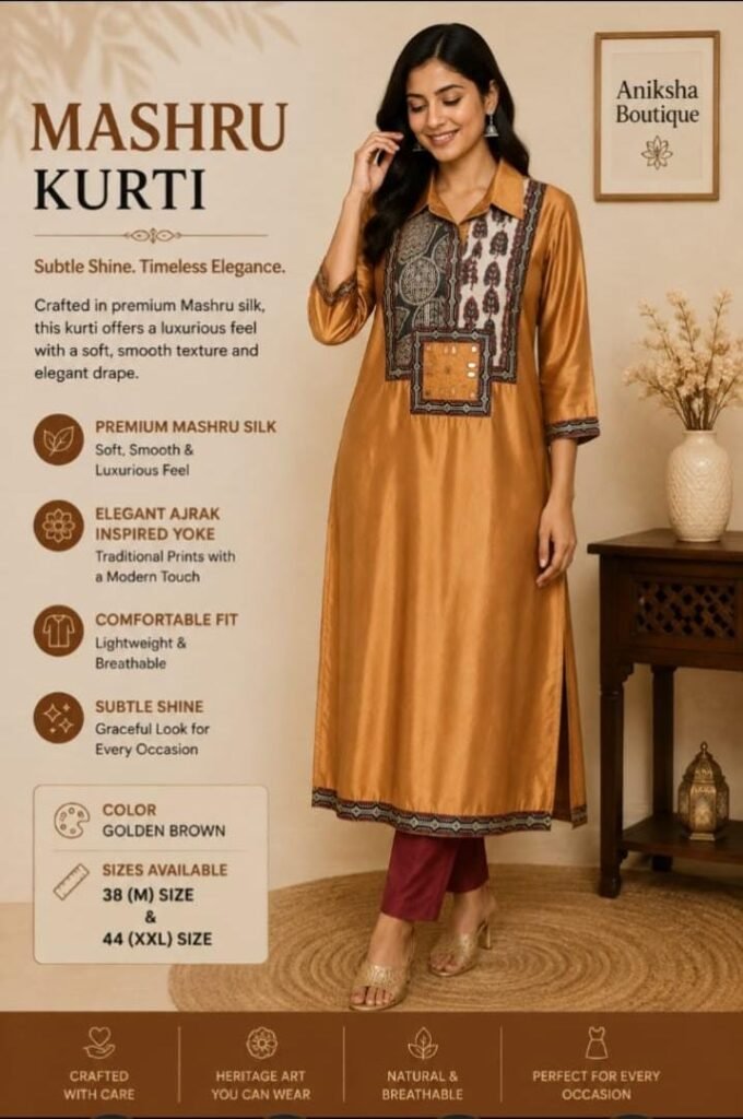 Ajrak Mashru Kurtis