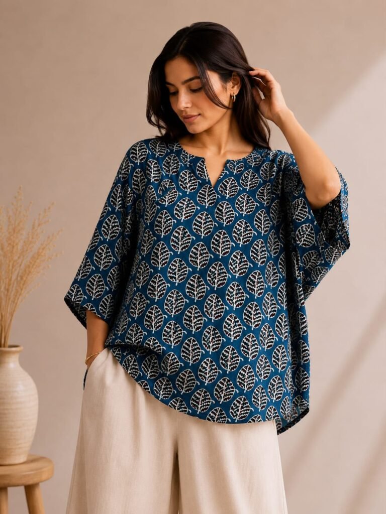 Ajrak Modal  Oversized Top