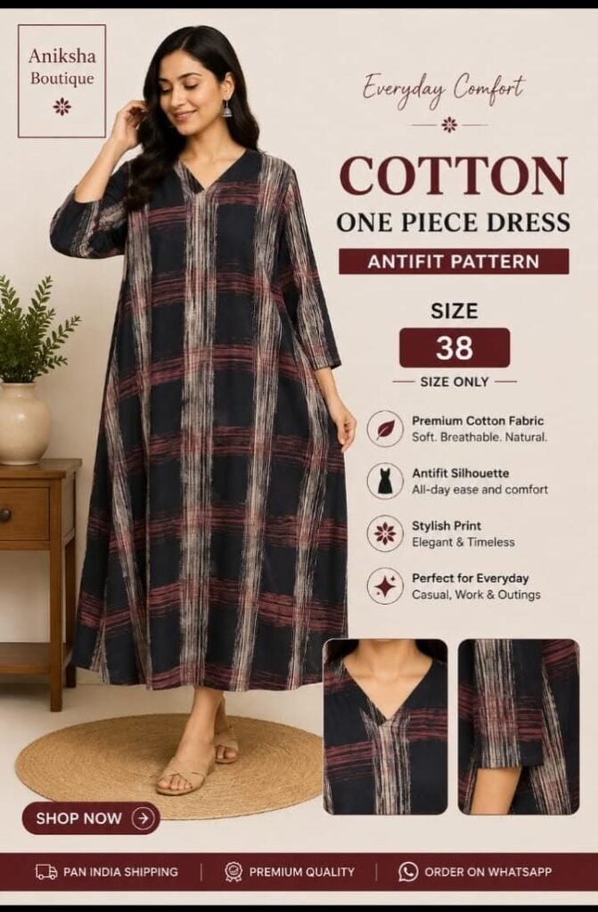 Ajrak Cotton One Piece Dress