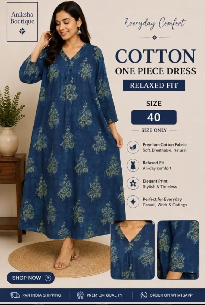 Ajrak Cotton One Piece Dress