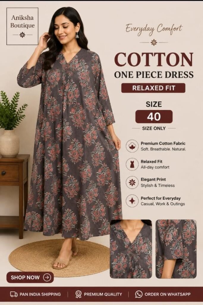 AJRAK Cotton One Piece Dress