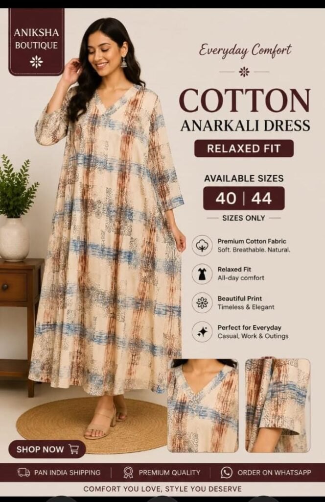 Ajrak Cotton One Piece Dress
