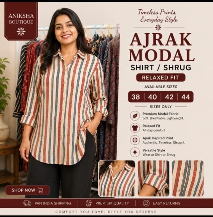 Ajrak Modal Shirts /Shrug
