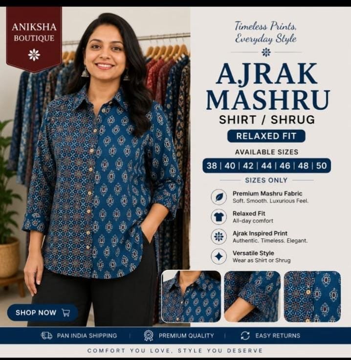 Ajrak Mashru Shirts