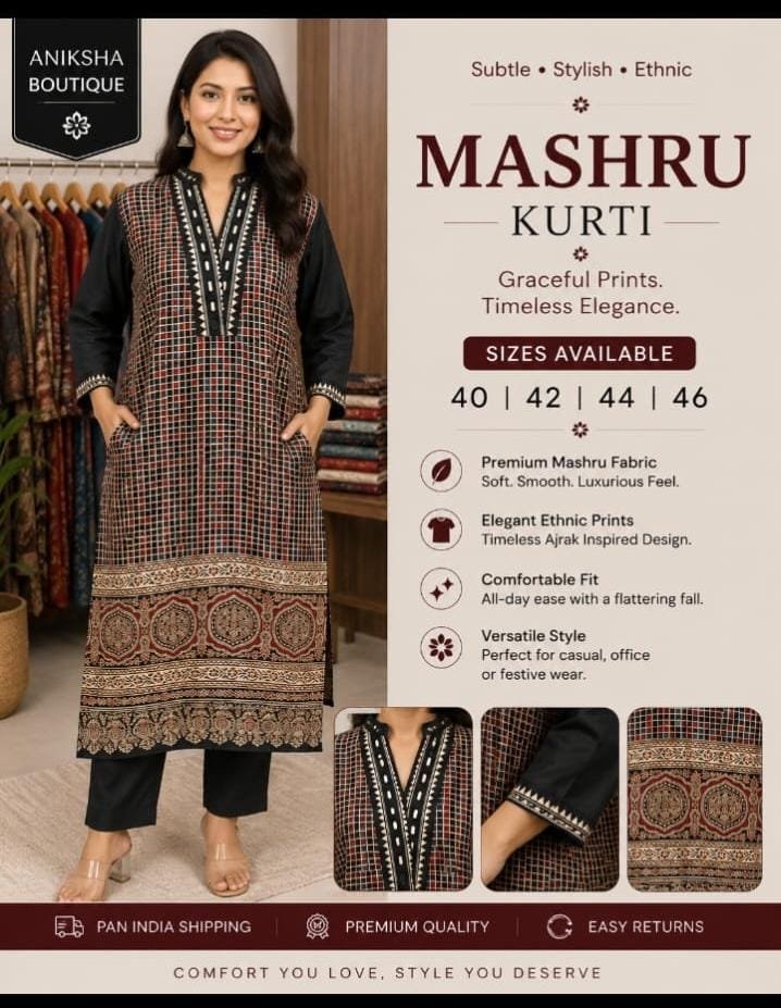 Ajrak Mashru Kurti