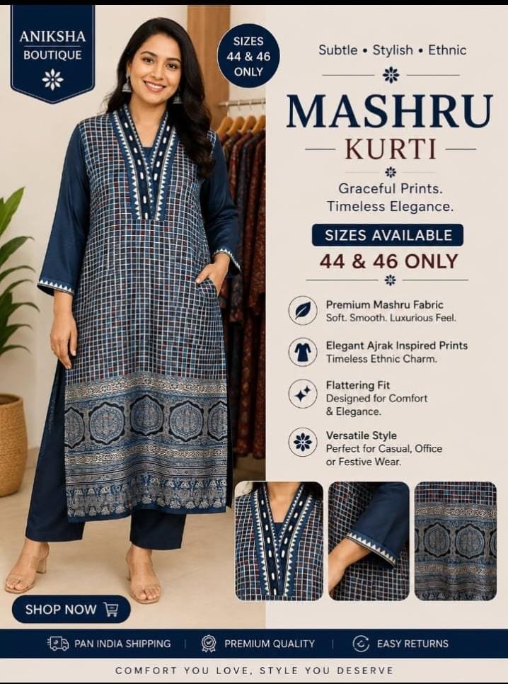 Ajrak Mashru Kurti