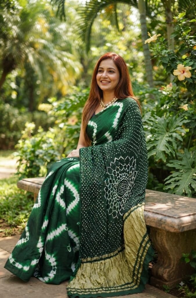 LEHERIYA BANDHEJ MODAL SAREE