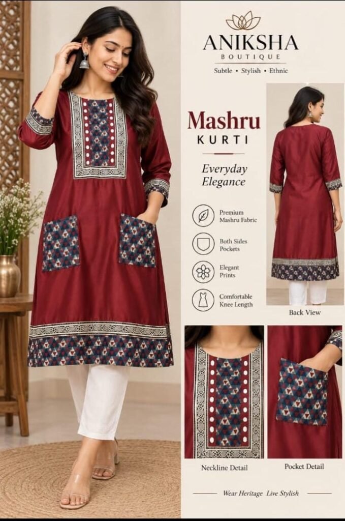 PLUS SIZE MASHRU KURTIS